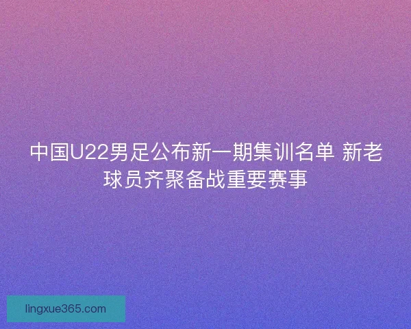 中国U22男足公布新一期集训名单 新老球员齐聚备战重要赛事 中国U22男足公布新一期集训名单 新老球员齐聚备战重要赛事